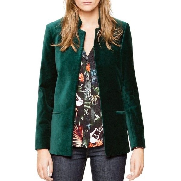 Zadig & Voltaire | Dark Green Velvet Blazer - Picture 1 of 9
